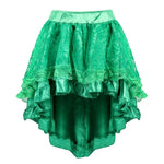 jupe dentelle fleur vintage romantique noir marron vert polyester asymétrique genoux