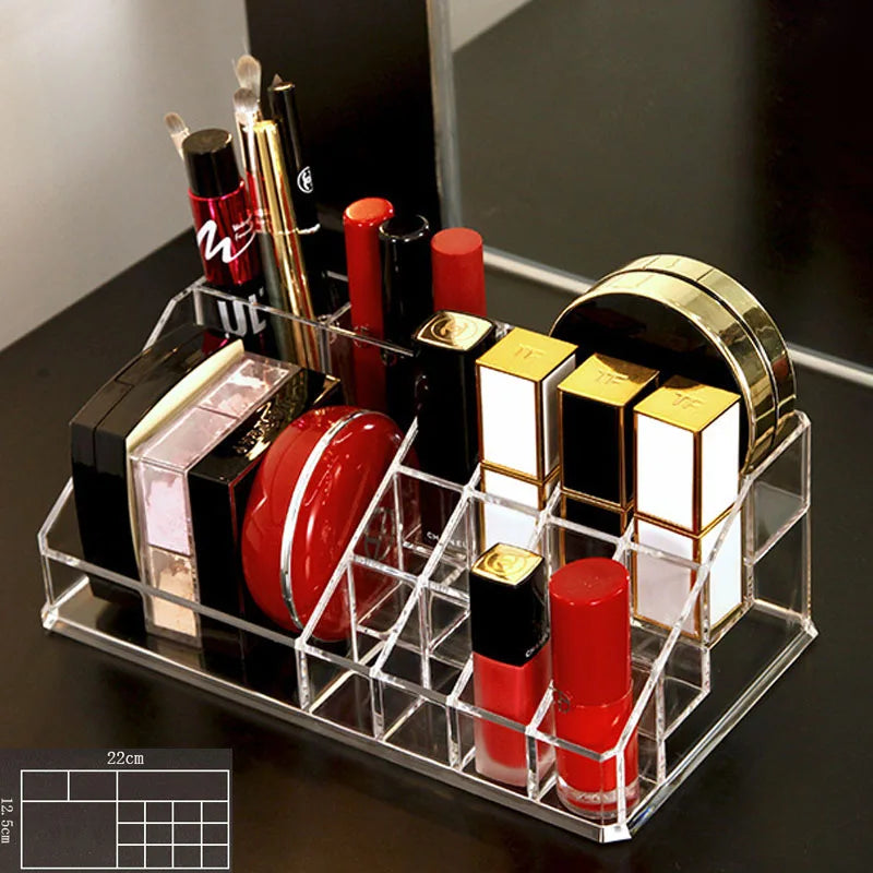 organisateur maquillage transparent boîtes rangement rouges lèvres cosmétiques moderne minimaliste plastique multifonctionnel