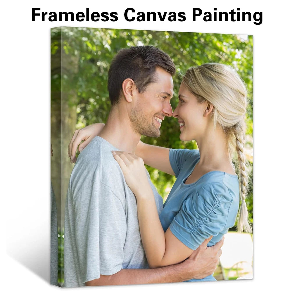 toile peinte couple gris bleu moderne portrait salon inspiration art mural horizontal rectangle