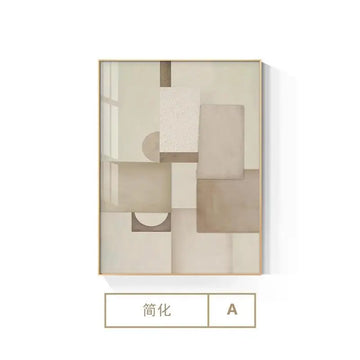 tableau abstrait moderne impressions toile beige blanc géométrique rectangulaire carré minimaliste