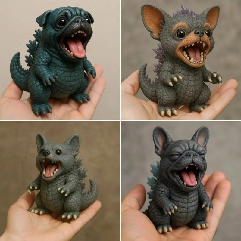 figurine chien monstre résine gris créative ornement maison jardin erotique