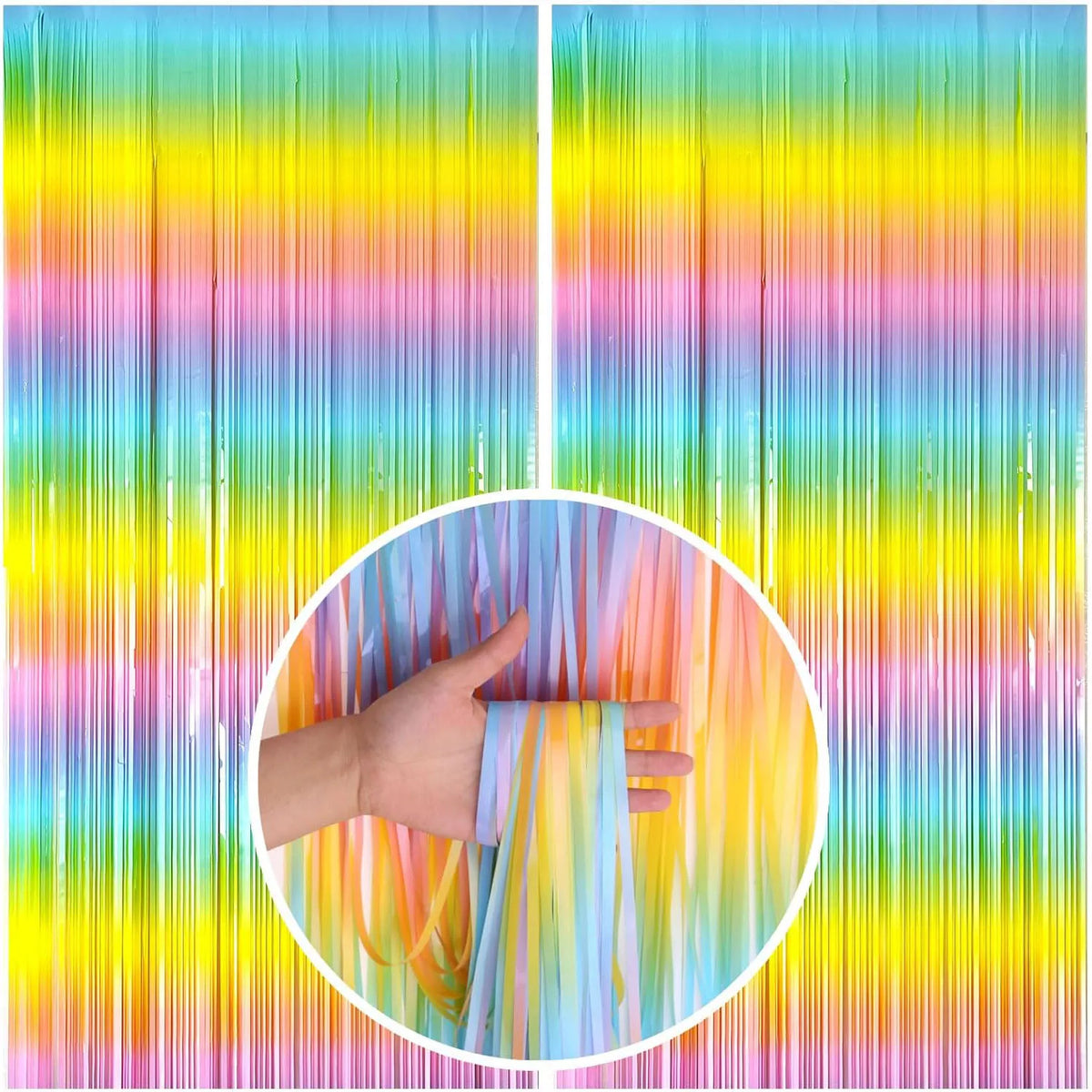 ruban métallique multicolore rayures horizontales shiny double faced tape 100cm 200cm anniversaire mariage fête
