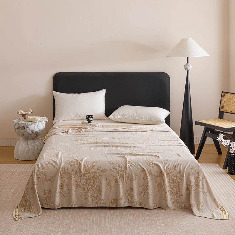 couverture fibre bambou motif floral deux oreillers canapé lit maison