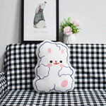 taies d'oreiller personnalisées dessins animés coussins mignons blanc rose orange bleu plush cartoon