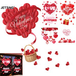 Autocollant fenêtre cœur romantique Saint-Valentin rouge sur verre