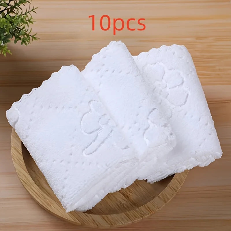 serviettes blanches broderie florale classiques 23cm 23cm absorbantes polyestère rapide usage maison toilette
