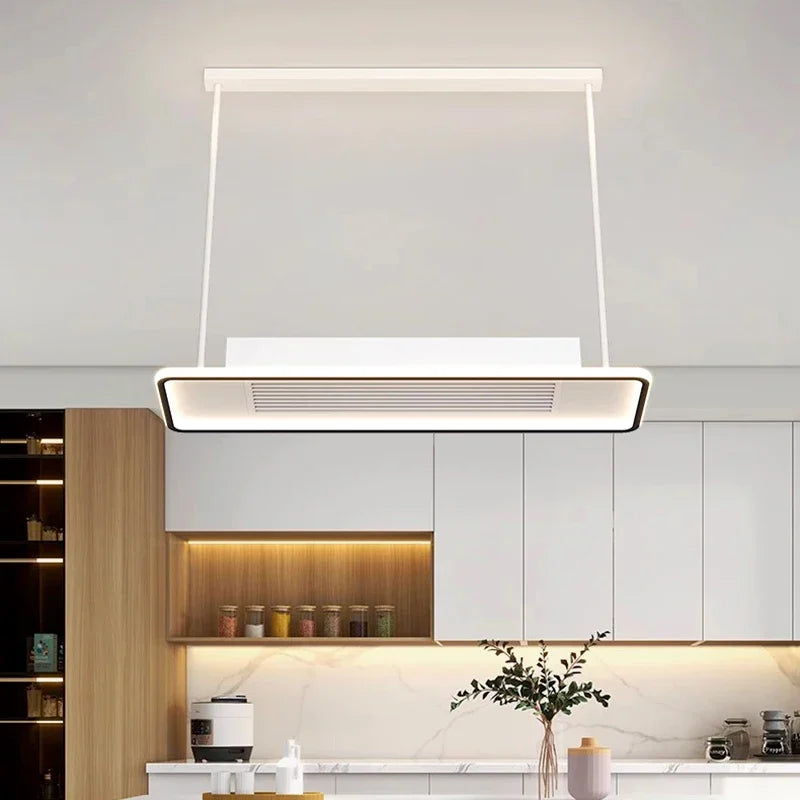 plafonnier led moderne blanc rectangulaire grille ventilation salon chambre minimaliste