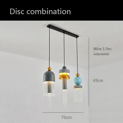 suspension lumineuse moderne noir doré scandinave franges translucides