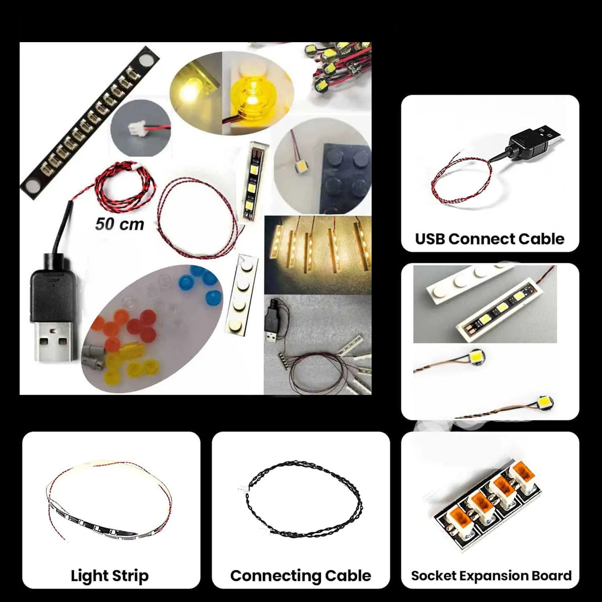 kit lumière led adhésif vert blanc bleu jaune moderne technologie usb câble bande