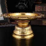 présentoir gâteaux or floral relief lotus traditionnel décoration table métal handcrafted chambre dining