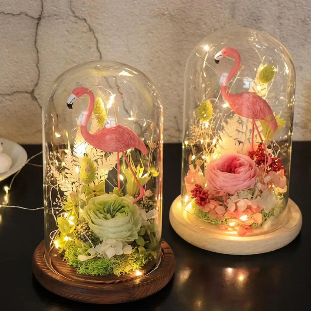 cloche verre transparent décoration intérieure moderne minimaliste fleurs artificielles plantes accessoires décoratifs