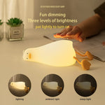 veilleuse canard forme animal rechargeable lumière lecture enfant décoration chambre blanc jaune
