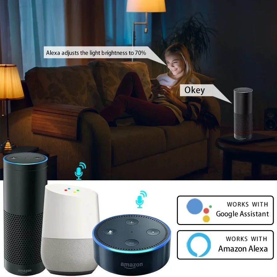 ampoule led intelligente gu10 rgb blanc moderne application mobile compatible alexa google