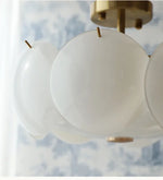 suspension lumineuse moderne blanc doré ronds translucides cuisine salle manger chambre coucher
