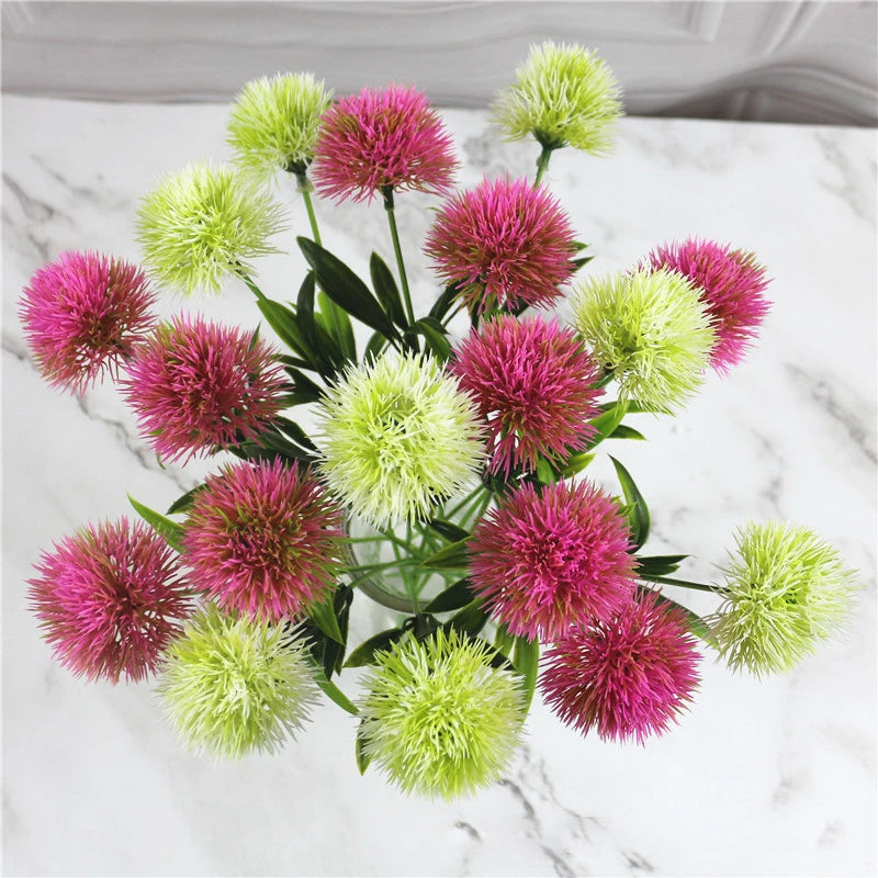 bouquet fleurs artificielles vert blanc jaune rose moderne minimaliste intérieur décoration mariage anniversaire