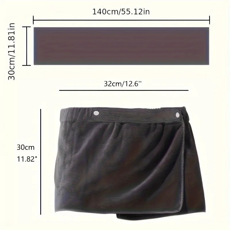 serviette bain enveloppante homme gris velours moderne absorbant boutons ajustables toilette plage camping