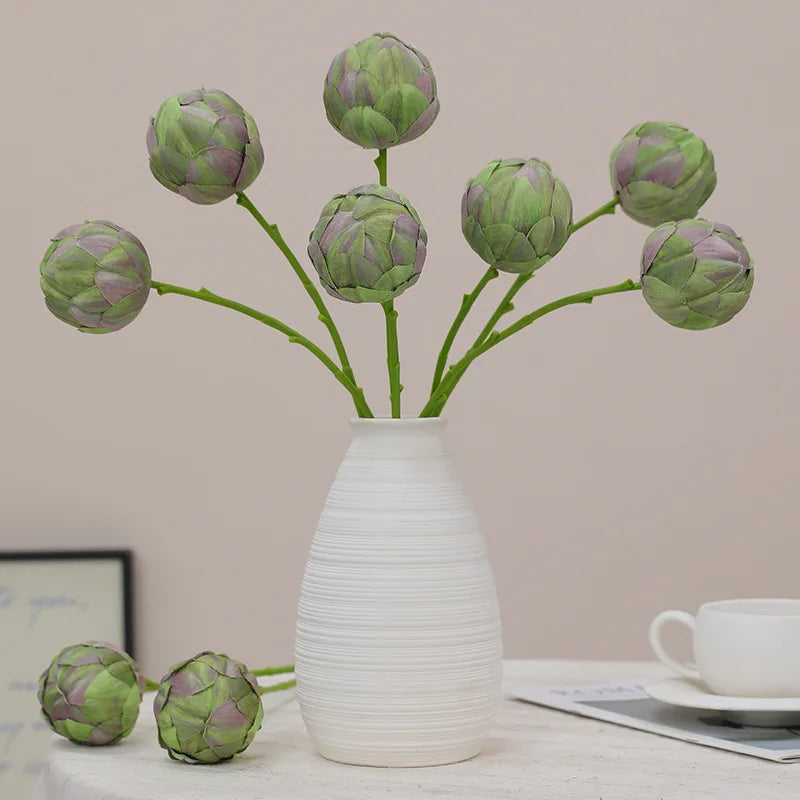 Bouquet artificiel vert rose moderne pièces 54cm décoration intérieure minimaliste