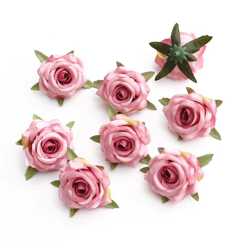 fleurs artificielles roses bouquet blanc rose violet 10 pièces décoration mariage