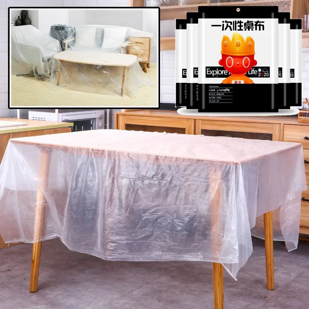 nappe jetable transparente moderne 140cm 160cm 180cm 200cm imperméable anti poussière meubles pique nique