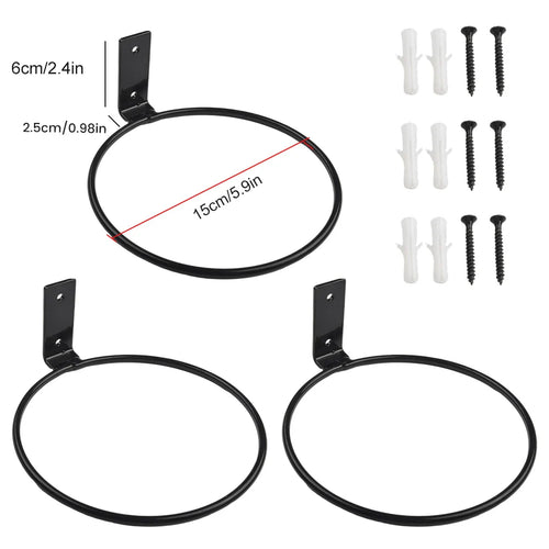 supports pots fleurs métal noir vis mural jardinière murale rustique minimaliste trois supports