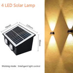 lampe murale solaire moderne led rgb jaune noir panneaux solaires texturés fixée mur