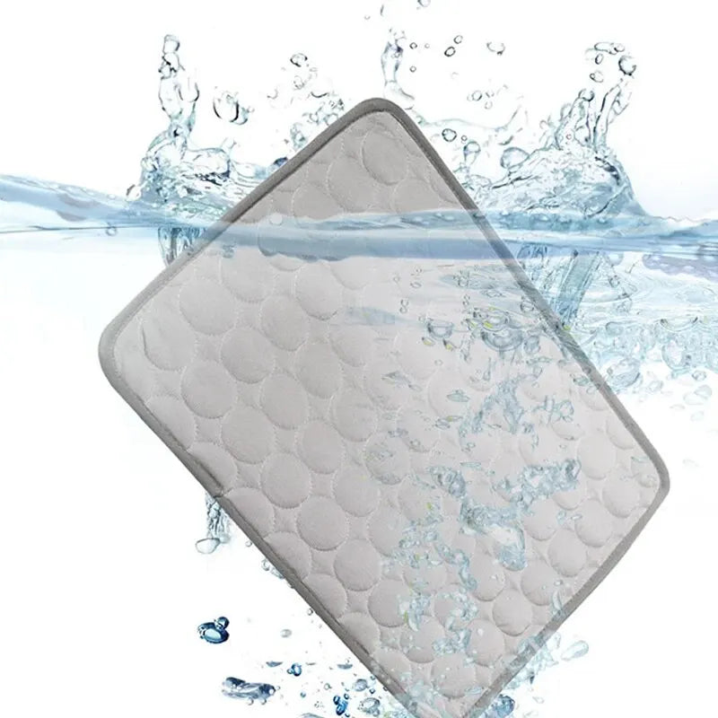 tapis quilted rafraichissant moderne chat bleu clair gris confortable été 40x30cm 50x40cm