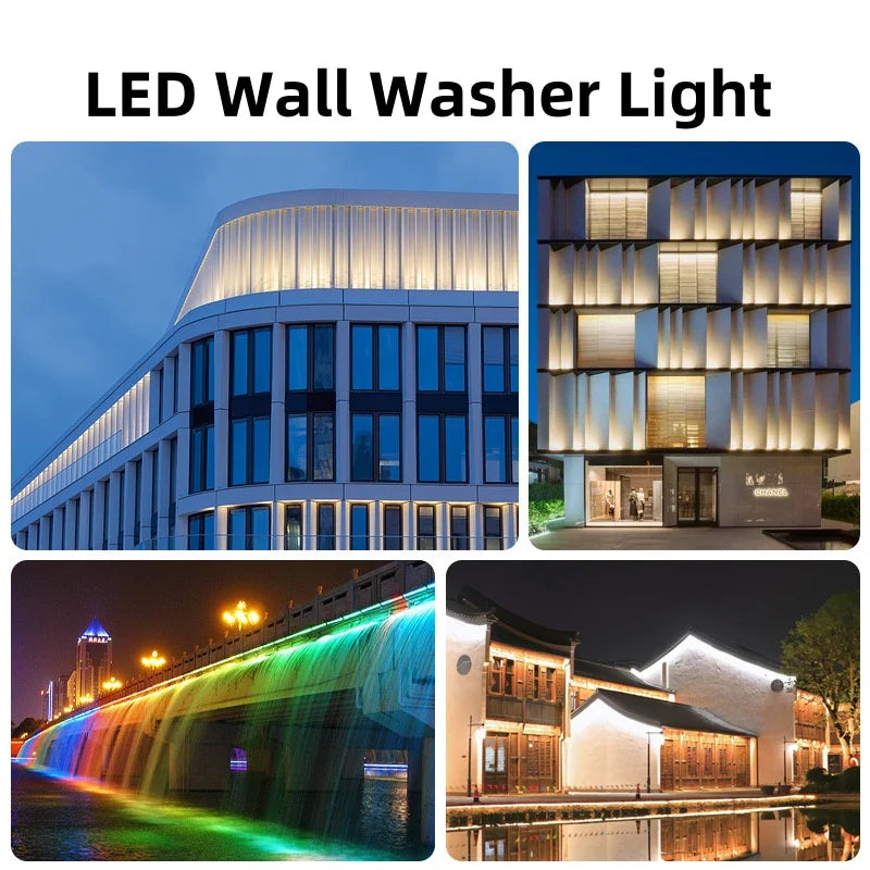éclairage mural led gris métallique ip65 12w dmx rgb moderne clips fixation