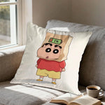 housse coussin carrée décorative dessin animé shin chan blanc lit salon maison