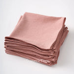 serviettes coton rose pâle minimaliste 40x40cm réutilisables table maison party