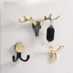 porte clés antlers or moderne porte sacs adhésif minimaliste zinc noir gris decoration mur