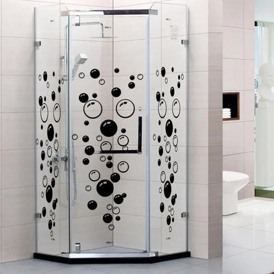 Stickers muraux à bulles bleus pour salle de bain
