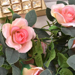 guirlande artificielle roses vigne feuilles vertes extérieur mariage anniversaire décoration romantique 220cm