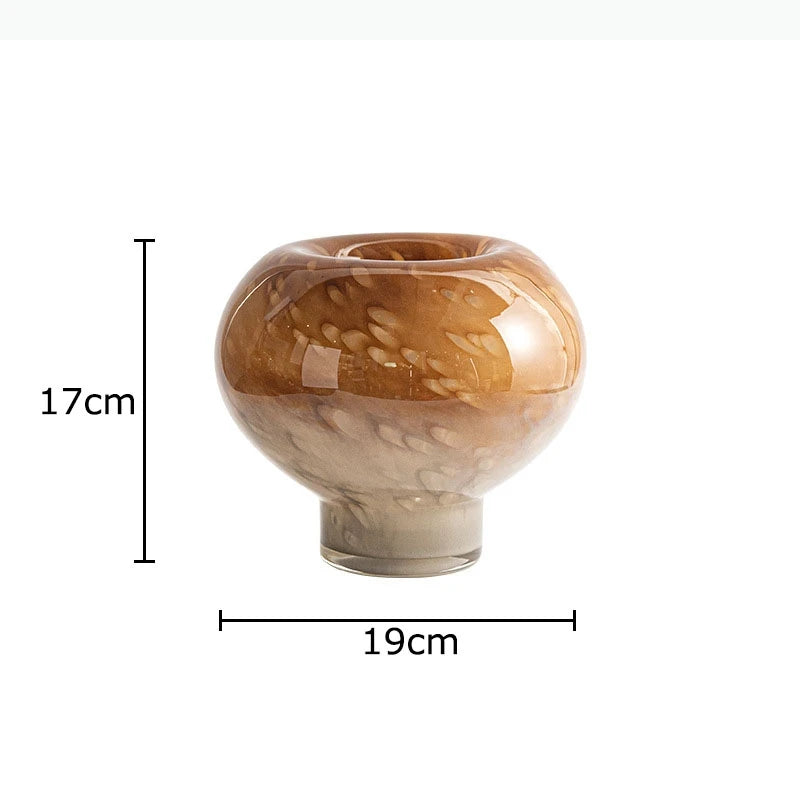 vase moderne marron beige marbré semi transparent décoration table arrangement fleurs