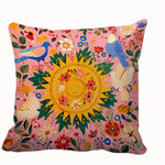 housse coussin imprimée double face motifs floraux animaux multicolores moderne polyester amovible lavable 35cm