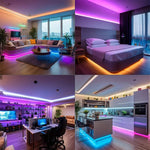 ruban led multicolore moderne synchronisation musique télécommande inclusion adaptateur secteur bluetooth wifi