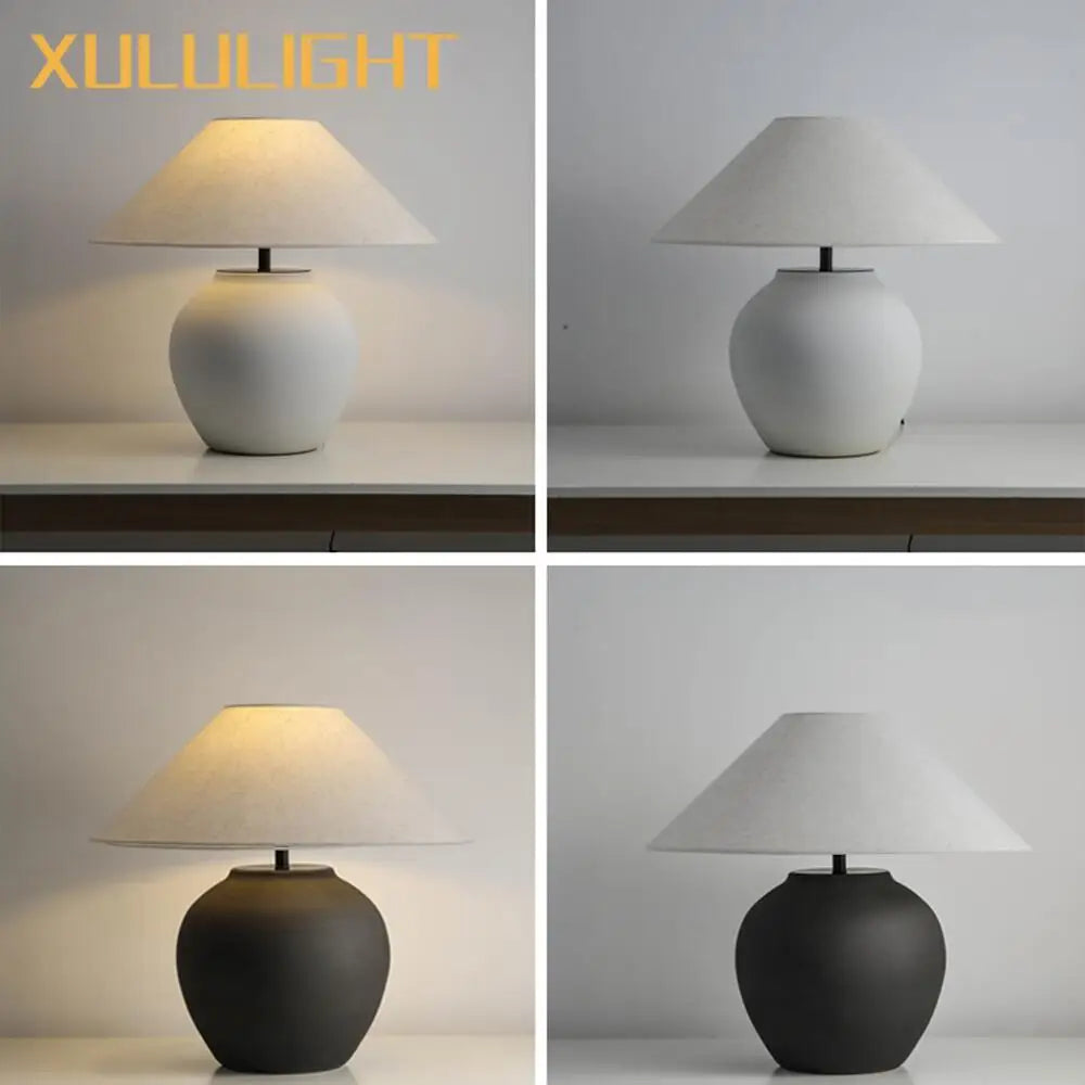 lampe table moderne noir abat jour texture mat base solide flux lumineux 249 2000