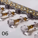ruban décoratif brodé cristal rose marron violet vert jaune vêtement textile maison rideau