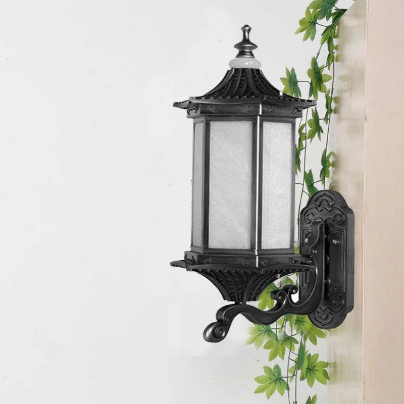 lampe murale classique vintage noir texture métallique fixée mur éclairage industriel chambre salle manger