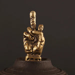 ornement métal doré sculpté statuette animale compagnie rétro vintage opaque miniature collection deco