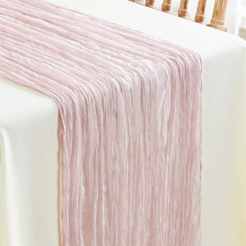 table runner moderne beige rouge blanc mariage maison solide rayures horizontales opaque voile