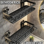 étagère salle bain adhésive noire moderne support rangement triangle porte savon panier douche étanche