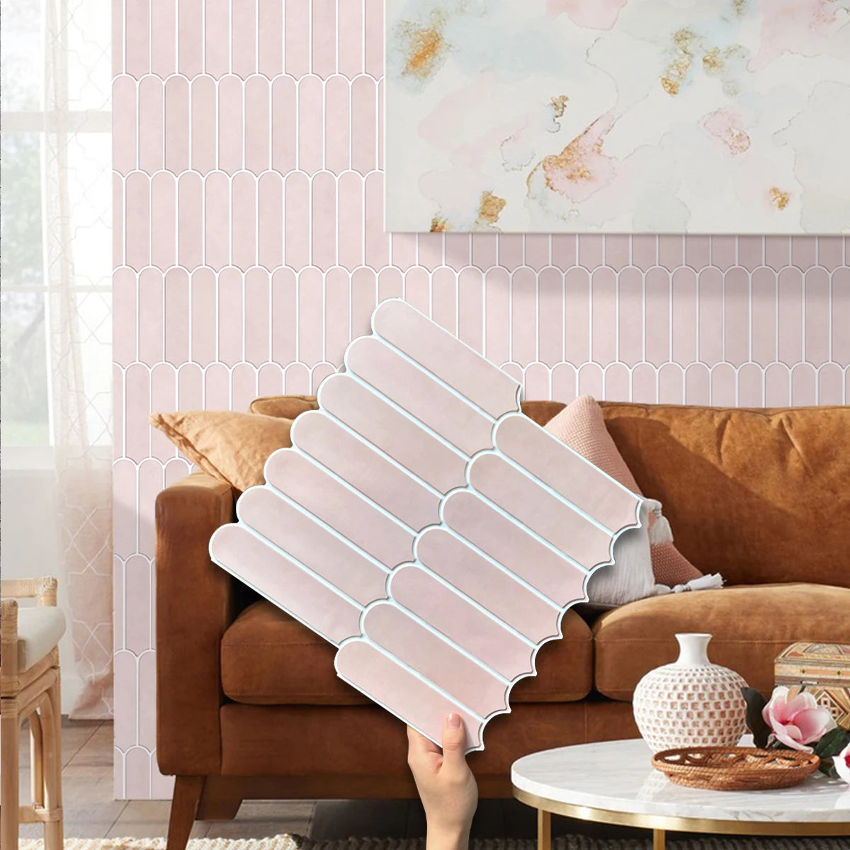 panneaux décoratifs modernes 3d rose clair géométriques adhésifs 30x30cm 10 feuilles opaques intérieur extérieurmodifiables