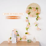 guirlande florale artificielle fleurs soie couleurs bleu vert rose blanc intérieur décoration romantique champêtre