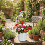pots fleurs métal rustique noir blanc vert textures vieillies decoratifsextérieurintérieur