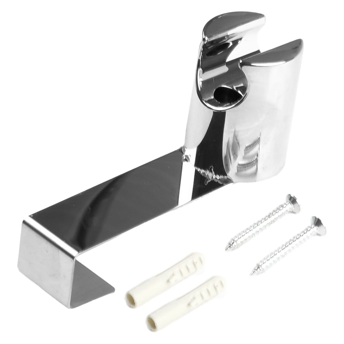 support barre douche argenté surface lisse moderne fixation murale vis chevilles