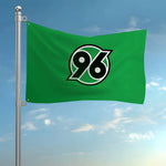 drapeau vert noir blanc logo 96 HANNOVER 96 moderne sportif polyester 100cm 90cm 80cm