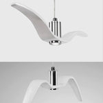 Suspension lumineuse moderne oiseau blanc opaque tringle ampoule intégrée chambre étude