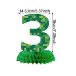 numéros table vert pixelisé moderne fête anniversaire enfant baptême événement révélation sexe retour école