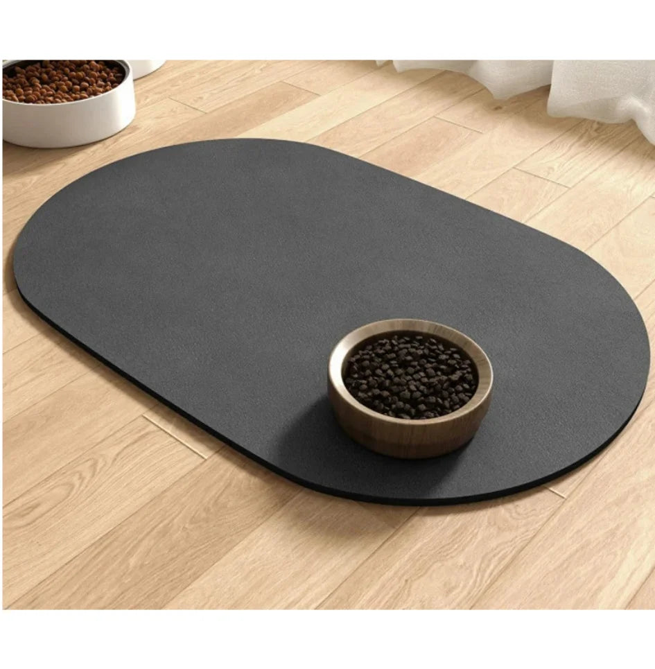 tapis animal compagnie gris uni moderne antidérapant taille 30x40cm 30x50cm bol