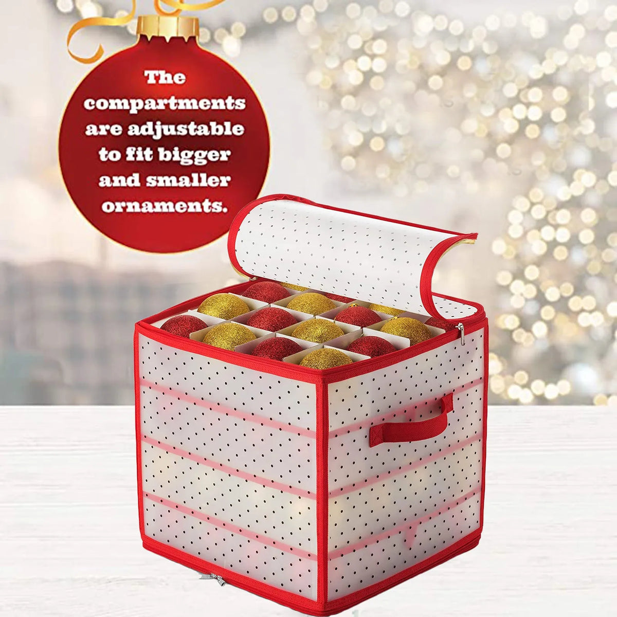 Organisateur de décorations de Noël avec plateaux amovibles